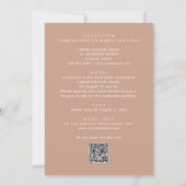 Invitation Mariage beige pêche atténué | Code QR floral autom (Dos)