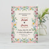 Invitation Mariage beige, Romantique florale Elégance (Debout devant)