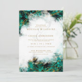 Invitation Mariage | Belle Géode Turquoise et Crystal (Debout devant)