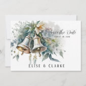 Invitation Mariage Bells Et Mariage Peony Enregistrer La Date (Devant)