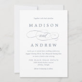 Invitation Mariage Beloved Bleu Ardoise Calligraphié (Devant)