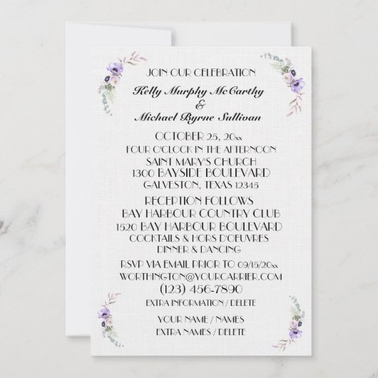 Invitation mariage Bénédiction (Dos)