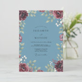 Invitation Mariage Berry Slate Bordeaux (Debout devant)