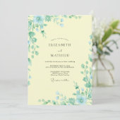 Invitation Mariage Beurre Jaune Mousse de Mer Feuillage Eucal (Debout devant)