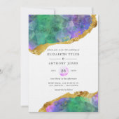 Invitation Mariage Bijou d'agate cristalline (Devant)