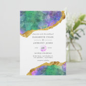 Invitation Mariage Bijou d'agate cristalline (Debout devant)