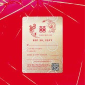 Invitation Mariage Bilingue Chinois Dragon-Phénix