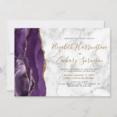 Invitation Mariage Bille d'Agate Or Violet (Devant)