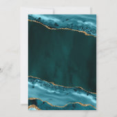 Invitation Mariage Bille de Marbre Agate Bleu-vert et Or (Dos)