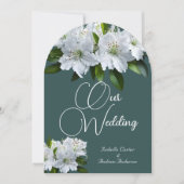 Invitation Mariage biologique Azaleas blanc gris vert vert Fl (Devant)