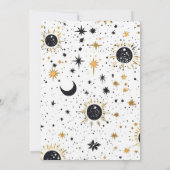 Invitation Mariage Black and Gold Celestial Sun Moon Stars (Dos)