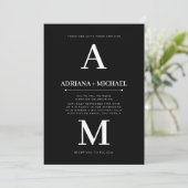 Invitation Mariage Black Bold WhiteTypography (Debout devant)