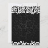 Invitation Mariage Black Damask Lace Blanche (Dos)