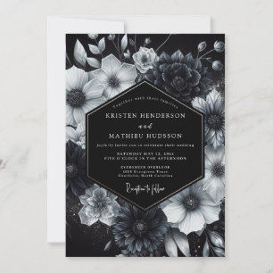Invitation Mariage Black Ethereal Bloom