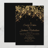 Invitation Mariage Black Gold (Devant / Derrière)
