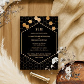 Invitation Mariage Black Gold Honeypeb