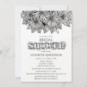 Invitation Mariage Black White Daisy (Devant)