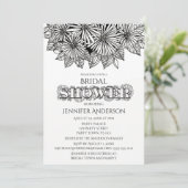 Invitation Mariage Black White Daisy (Debout devant)