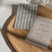 Invitation Mariage blanc à la main d'automne Pinstripes écrit