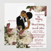 Invitation Mariage blanc afro-américain marié et marié (Devant / Derrière)
