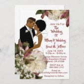 Invitation Mariage blanc afro-américain marié et marié (Devant / Derrière)