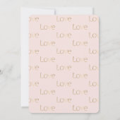 Invitation Mariage Blanc Amour Or Rose Pâle (Dos)