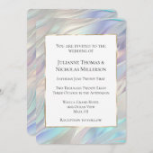 Invitation Mariage blanc Aqua Blue Purple Pearl (Devant / Derrière)