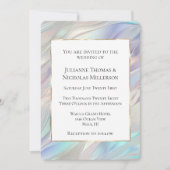 Invitation Mariage blanc Aqua Blue Purple Pearl (Devant)