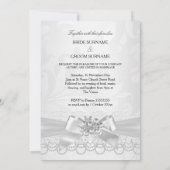 Invitation Mariage blanc argent perle dentelle Damask Diamond (Dos)