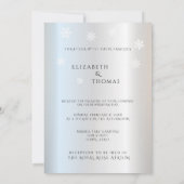 Invitation Mariage Blanc Birch Arbres Neige Jolies lumières (Dos)