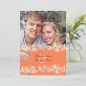 Invitation mariage blanc bleu orangé d'étoile (Debout devant)