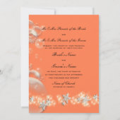 Invitation mariage blanc bleu orangé d'étoile (Dos)