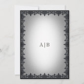 Invitation Mariage Blanc Bordure de Fer Gothique Victorien (Dos)