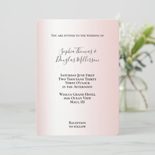 Invitation Mariage blanc broché (Debout devant)