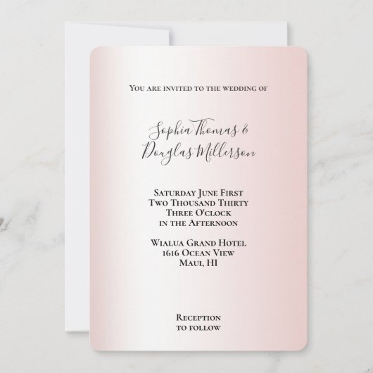 Invitation Mariage blanc broché (Devant)