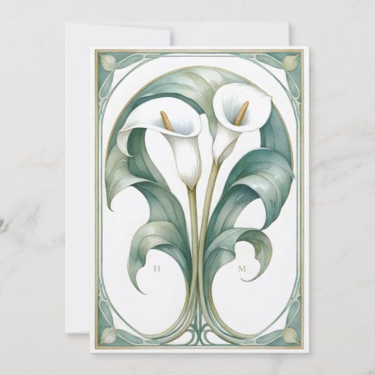 Invitation Mariage blanc Calla Lily Elegance (Dos)
