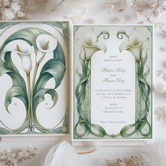 Invitation Mariage blanc Calla Lily Elegance