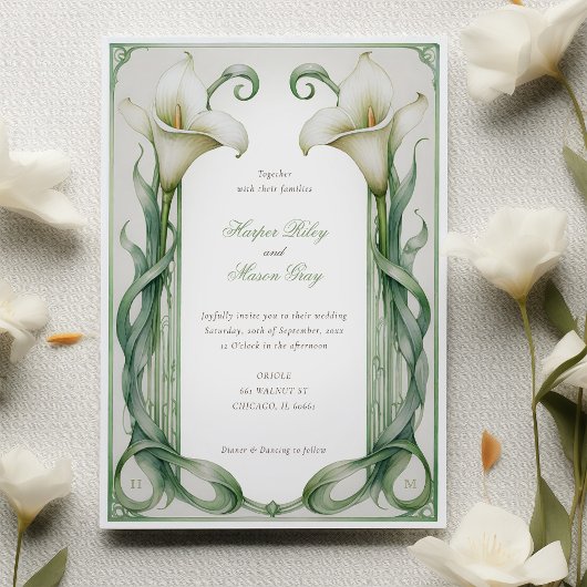 Invitation Mariage blanc Calla Lily Elegance