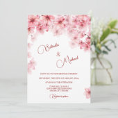 Invitation Mariage Blanc Cerisier en Fleur (Debout devant)