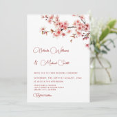 Invitation Mariage Blanc Cerisier Fleurissant (Debout devant)