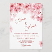 Invitation Mariage Blanc Cerisier Fleurissant (Devant)