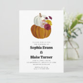Invitation Mariage blanc Citrouille blanc orange et blanc (Debout devant)