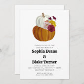 Invitation Mariage blanc Citrouille blanc orange et blanc (Devant / Derrière)