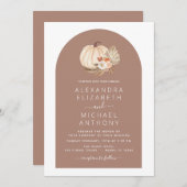 Invitation Mariage Blanc Citrouilles Boho Terracotta (Devant / Derrière)
