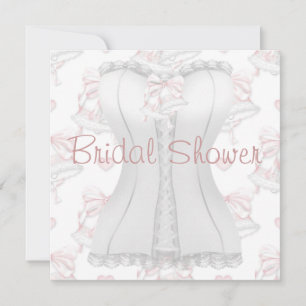 Invitation Mariage blanc Corset rose cloches Fête des mariées