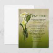 Invitation Mariage blanc de Calla (Devant / Derrière)