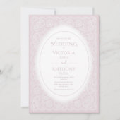 Invitation Mariage Blanc de Dentelle Vintage Violet (Devant)