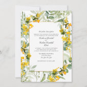 Invitation Mariage blanc de feuillage Fleur sauvage jaune (Devant)