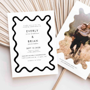 Invitation Mariage blanc de ligne à main ironique