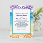 Invitation Mariage blanc de mandala Rainbow Watercolor (Debout devant)